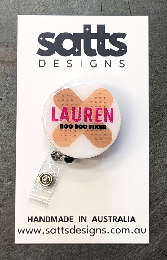 Band-Aid Boo Boo Fixer Personalised Badge Reel
