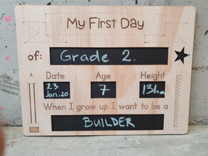 First Day of School Sign Reversible