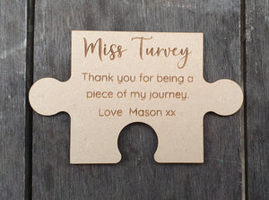 Teacher Gifts - Personalised Puzzle Journey Magnet