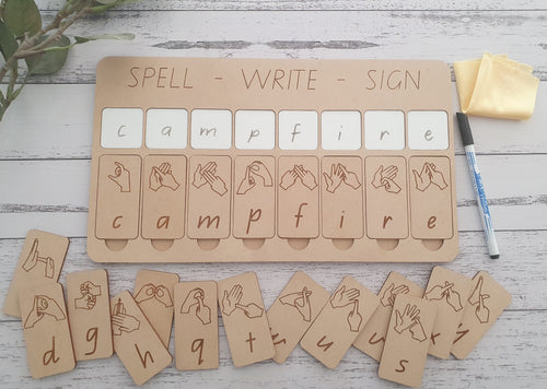 Auslan Alphabet Learning Board - Spell - Write - Sign