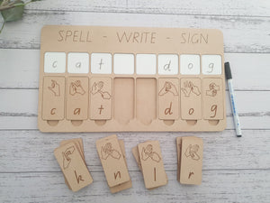 Auslan Alphabet Learning Board - Spell - Write - Sign